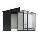 9.7x8.5ft 2-in-1 Metal Garden Storage Shed With Acrylic Greenhouse