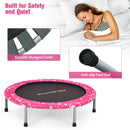 Child's Folding Trampoline with Padded Edge Cover and Full Covered Handle-Pink