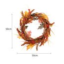Lighted Artificial Sorghum Fall Wreath