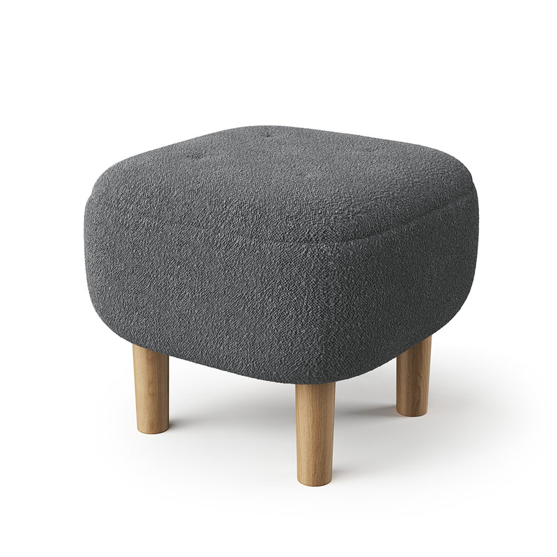 Livingandhome Footstool Pouffe Stool with Wooden Legs