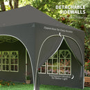 Outsunny 3 X 6m Pop Up Gazebo With Sides, Peak Top Garden Party Tent Marquee