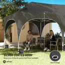 Outsunny 3 X 6m Pop Up Gazebo With Sides, Peak Top Garden Party Tent Marquee