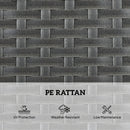 Outsunny Rattan Sun Loungers Set of 2 with Side Table, Dark Grey