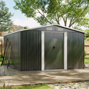 Breeins Galvanised Outdoor Storage Shed with Apex Roof