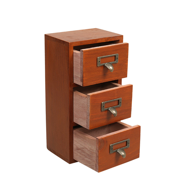 Lifeideas Retro Wooden Drawer Organzier Box