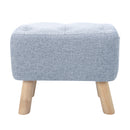 Livingandhome Linen Upholstered Ottoman Footstool with Pocket