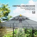 Outsunny 8' X 5' Grill Gazebo, Double Tiered Outdoor BBQ Shelter, Dark Grey