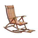 Livingandhome Bamboo Rocking Chair Foldable Recliner