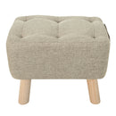 Livingandhome Upholstered Linen Footstool