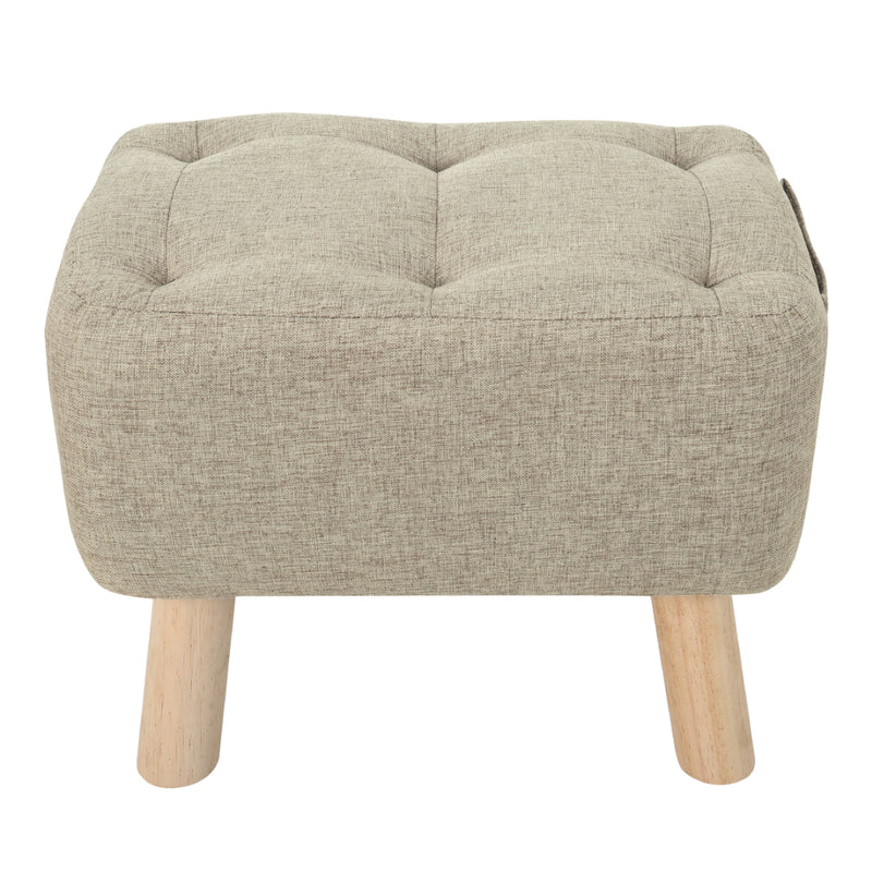 Livingandhome Upholstered Linen Footstool
