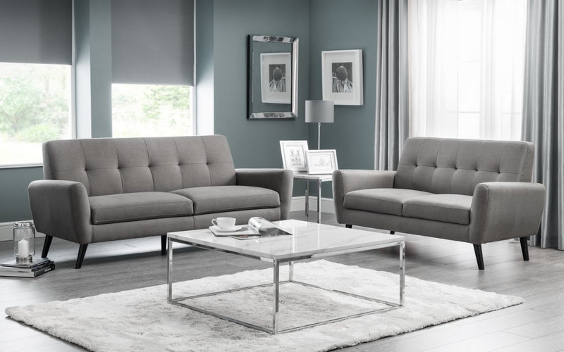 Monza Compact Retro Sofa 2 Seater 5ft 1.5m - Grey