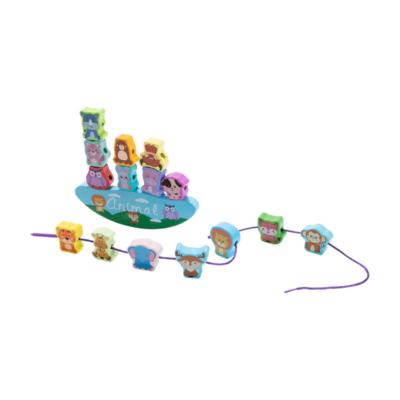 Kidkid Wooden Animals Stacking Toys Balance Block Game for Toddlers