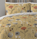 Copenhagen Home Olia Reversible Double Duvet Cover Set With Pillowcases - Ochre
