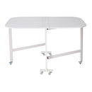 Livingandhome White Folding Dining Table with Wheels