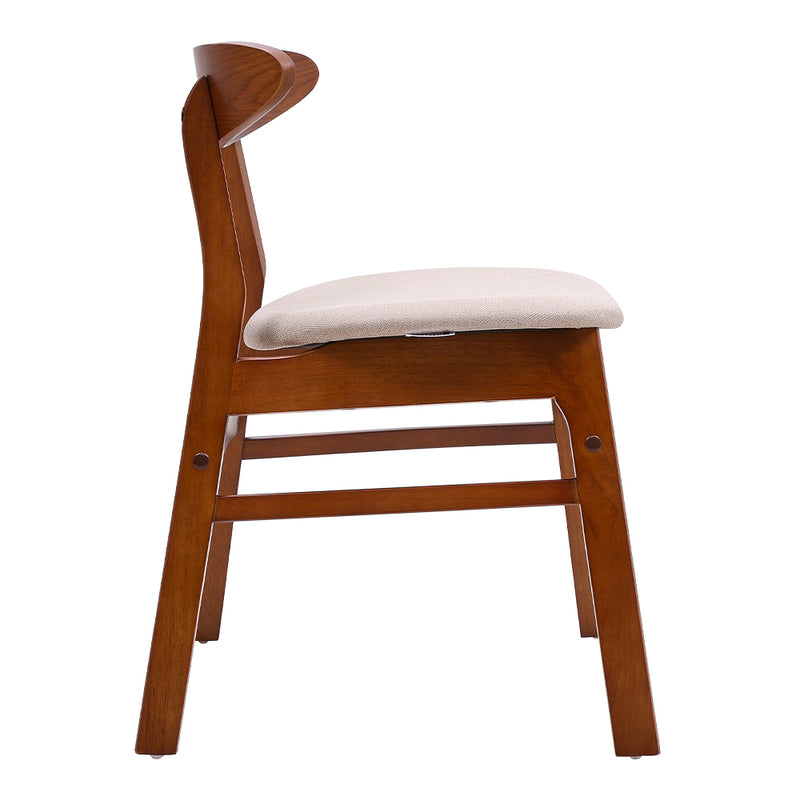 Livingandhome Cushioned Linen Chair with Wooden Frame