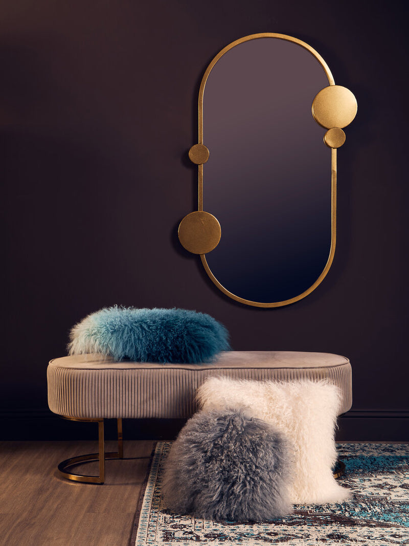 Bosie Mongolian Fur White Square Cushion