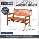 Silver & Stone Tropicana Wooden Bench Two Seater 120cm