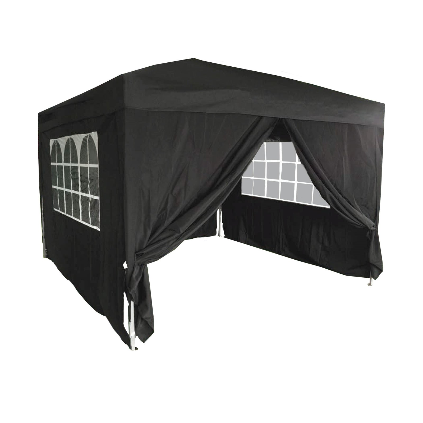 Silver & Stone Outdoor Pop Up Garden Gazebo 3x3m Black