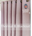 Chenille Blackout Ring Top Curtains Pink