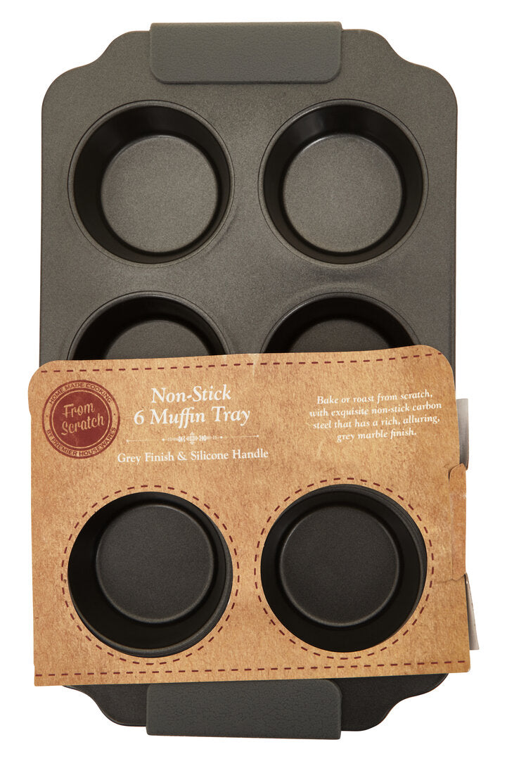 From Scratch Grey Six Cup Muffin Tray.