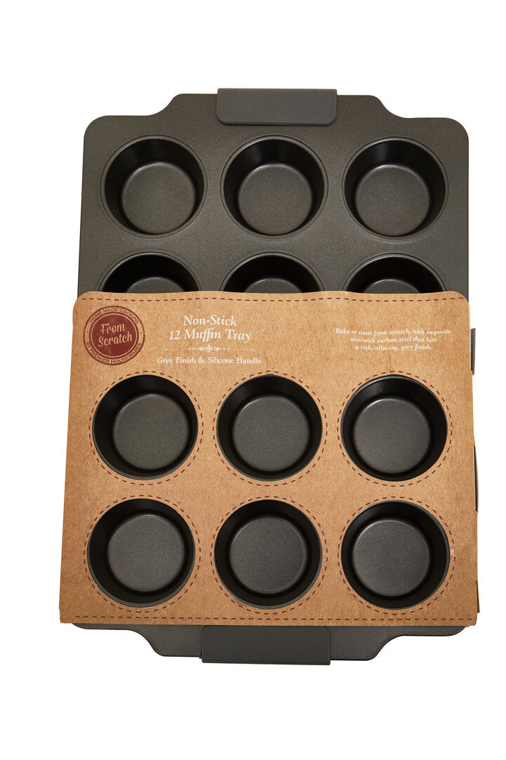 From Scratch Grey Twelve Cup Muffin Tray