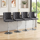 Livingandhome Velvet Upholstered Adjustable Bar Stool