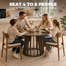 HOMCOM Modern Dining Table For 4-6 People 120 Cm Light Walnut