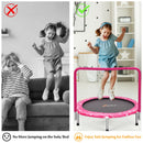 Child's Folding Trampoline with Padded Edge Cover and Full Covered Handle-Pink