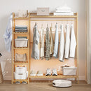 Livingandhome Bamboo Bedroom Garment Clothes Rack Natural 110cm