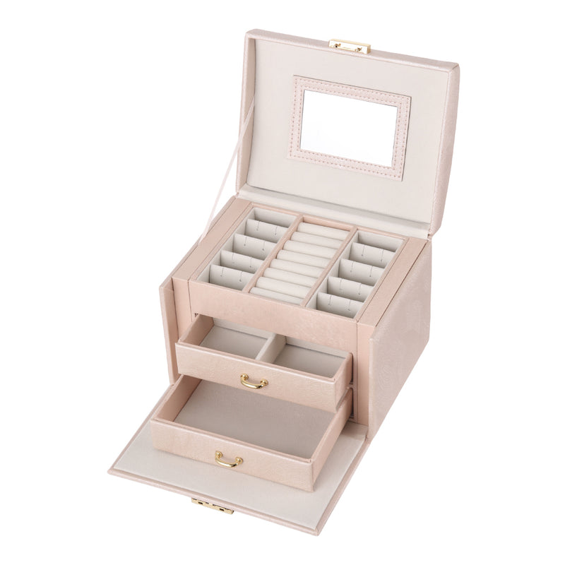 Sheonly Multi-Function Faux Leather Jewellery Storage Box with Drawers
