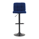2 Pcs Velvet Upholstery Bar Stools With Low Backrest