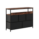 5-Drawer Metal Frame Chest Of Drawers With Power Strip