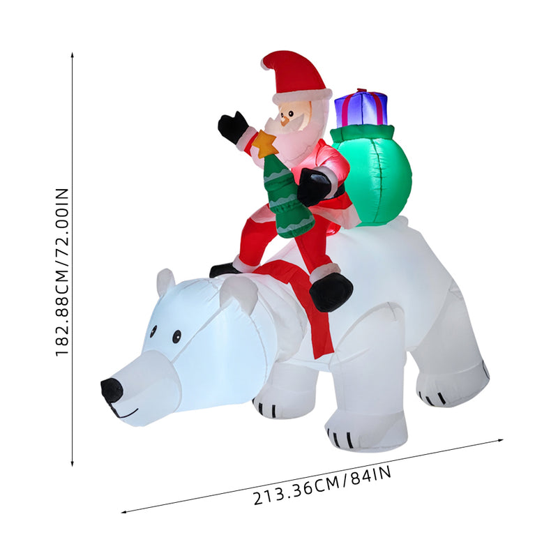 Lifeideas 2.1M Inflatable Santa Claus Riding a Polar Bear