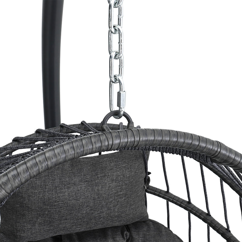 Garden Sanctuary Hanging Chair With Stand And Cushion