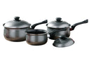 Viggo 3 Piece Silver Saucepan Set with Lids