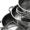 Crosse 3 Tier Stainless Steel Steamer with Glass Lid
