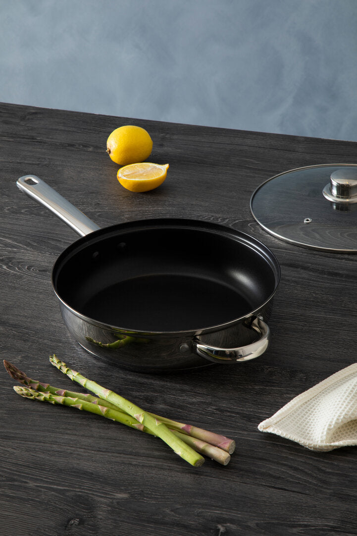 Crosse 24cm Stainless Steel Non Stick Frypan With Glass Lid