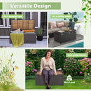 170L Outdoor Storage Bench Mix Brown Rattan Storage Container