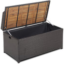 170L Outdoor Storage Bench Mix Brown Rattan Storage Container