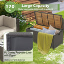 170L Outdoor Storage Bench Mix Brown Rattan Storage Container