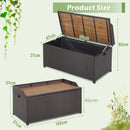 170L Outdoor Storage Bench Mix Brown Rattan Storage Container