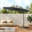 Livingandhome Outdoor 32 LED Lighted Patio Umbrella With Crank Lift System