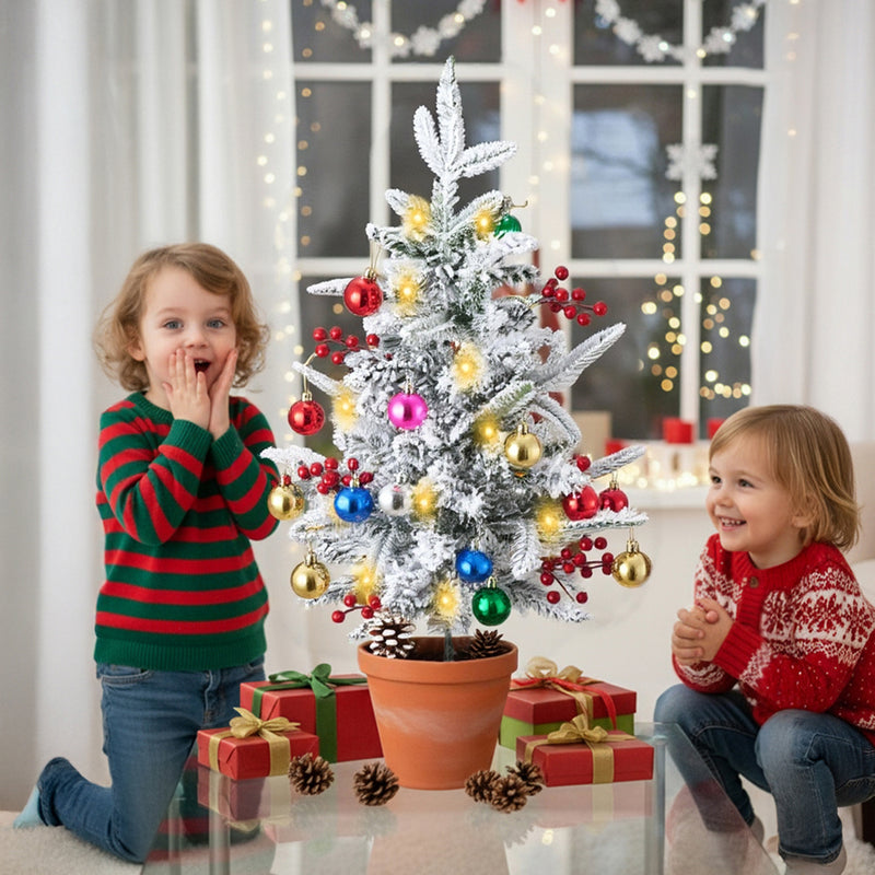 Lifeideas Set of 2 Artificial Christmas Trees with LED Decorations