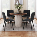 Livingandhome Contemporary Velvet Dining Chair Set