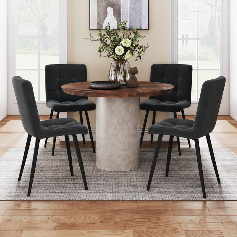 Livingandhome Contemporary Velvet Dining Chair Set