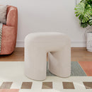 Livingandhome Modern Teddy Bear Fur Upholstered Ottoman