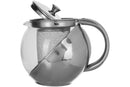 Fuso 650ml Grey Stainless Steel And Glass Teapot