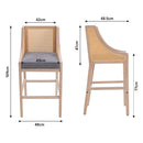 Set Of 2 Modern Upholstered High Bar Stools