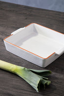 Calisto Terracotta White Glazed Oven to Table Dish