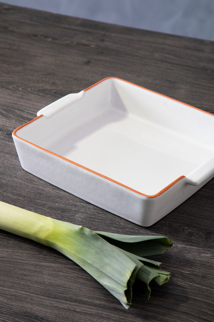 Calisto Terracotta White Glazed Oven to Table Dish